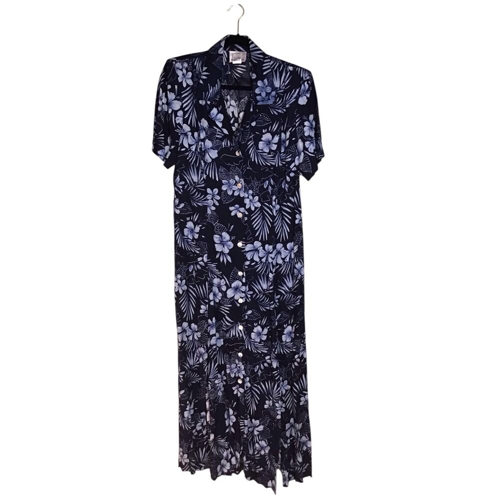 Fashion Bug vintage 90’s style floral print button-up maxi shirt dress Sz.12